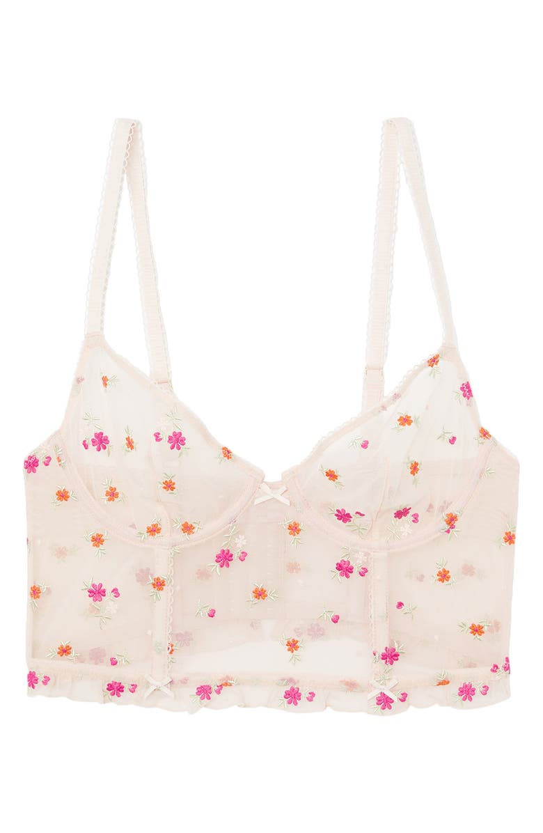 Etam Freesia Underwire Bustier Bra, Alternate, color, Imp Fond Rose