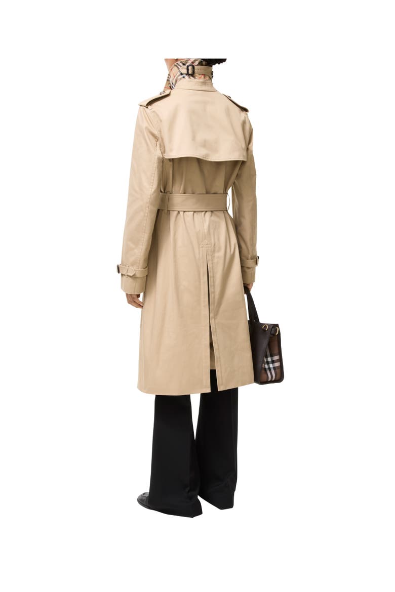 Long Gabardine Lakefield Trench Coat, Alternate, color, Honey beige