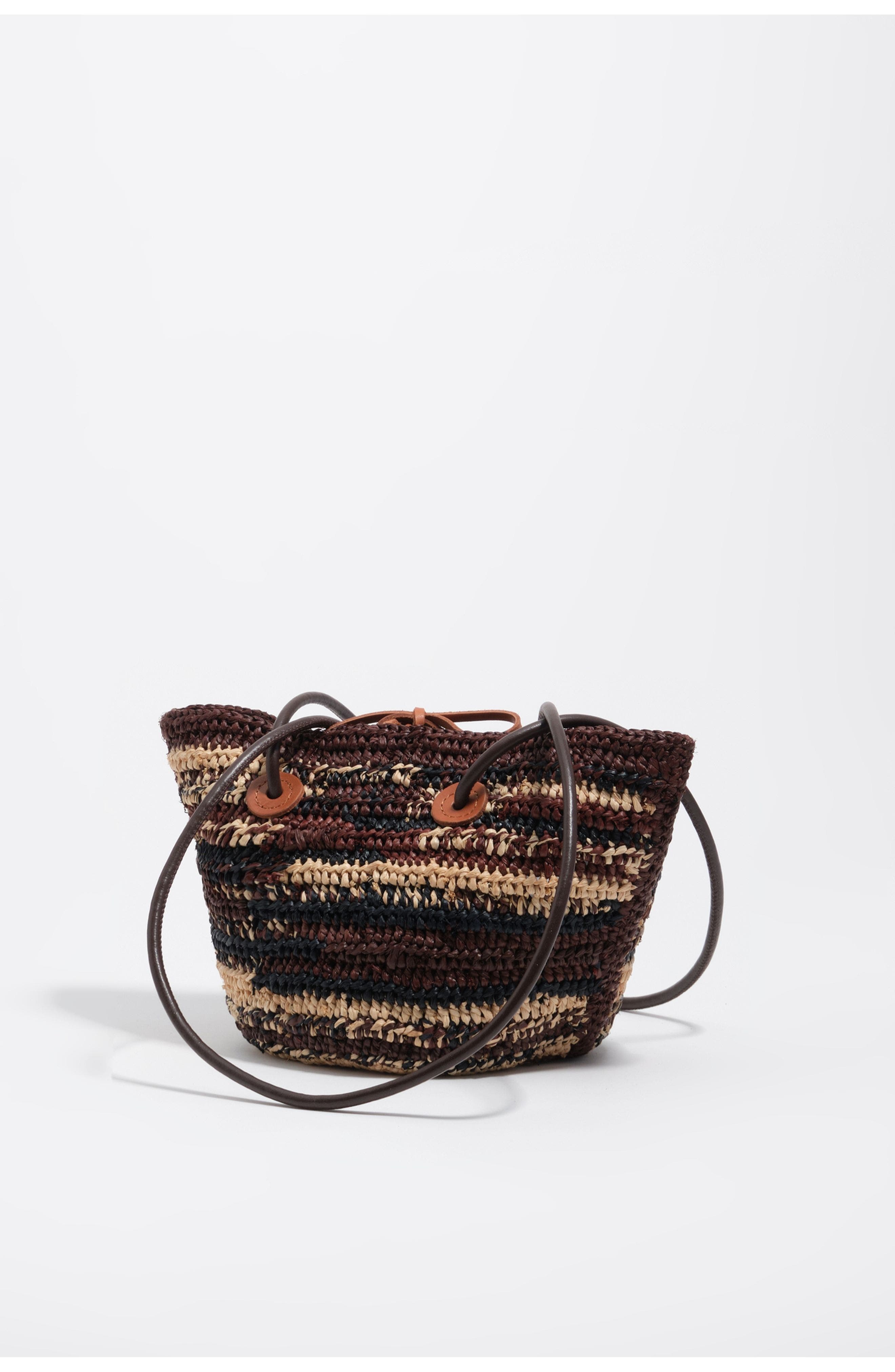 Bimba y Lola Small Affia Basket Bag, Alternate, color, Dark Brown