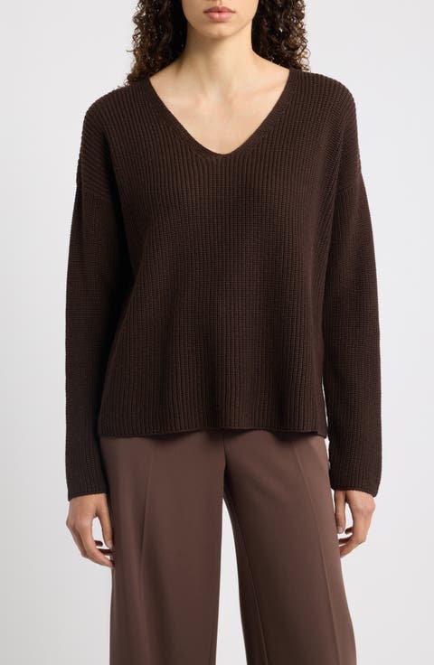 V-Neck Organic Cotton & Tencel Lyocell Sweater