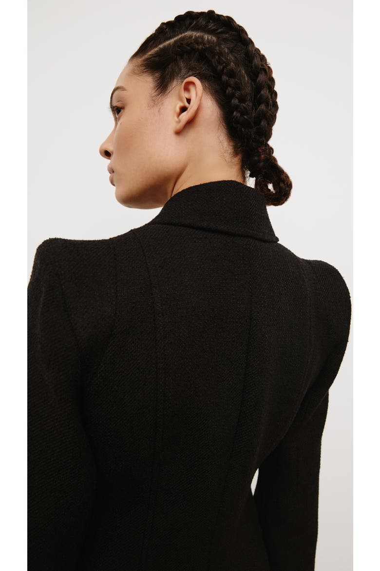 Pagoda Brando Trumpet Sleeve Coat, Alternate, color, Black