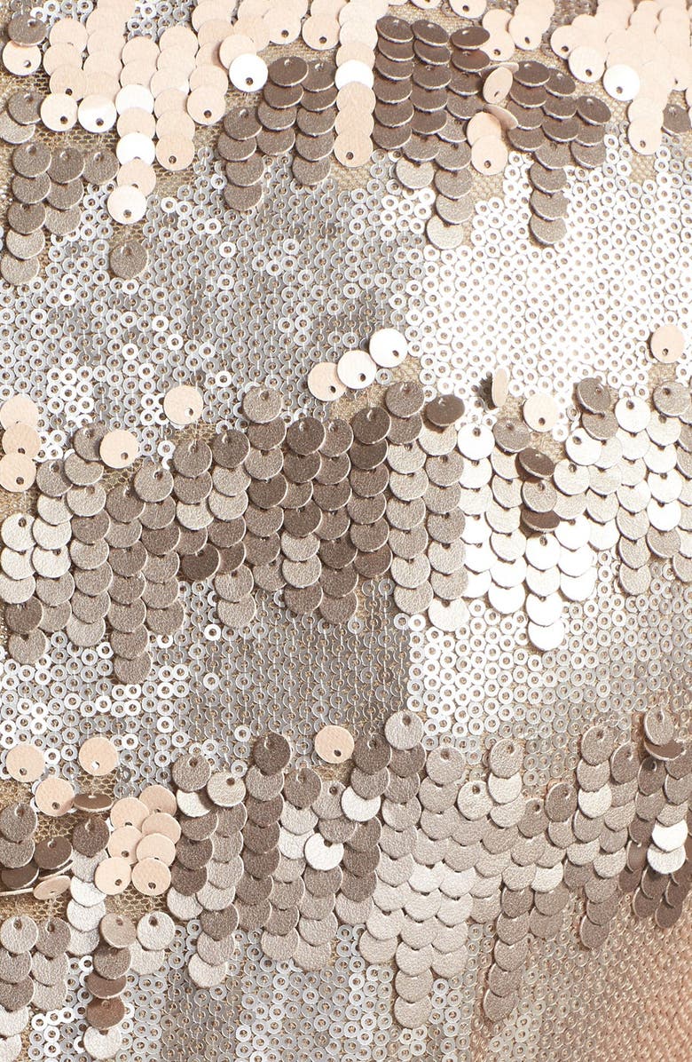 Vera Wang Gold Paillette & Sequin Shift Dress, Alternate, color, 