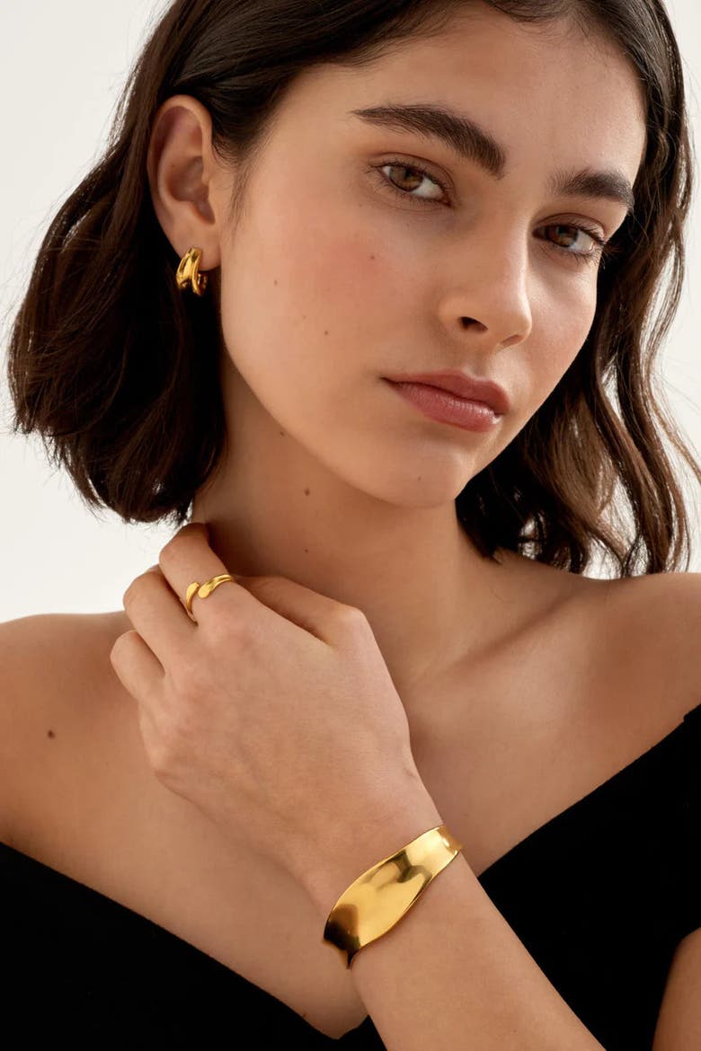 Molten Luxe Waterproof Gold Bangle, Alternate, color, Gold