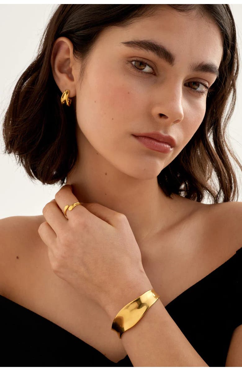 Katie Loxton Molten Luxe Waterproof Gold Bangle, Alternate, color, Gold
