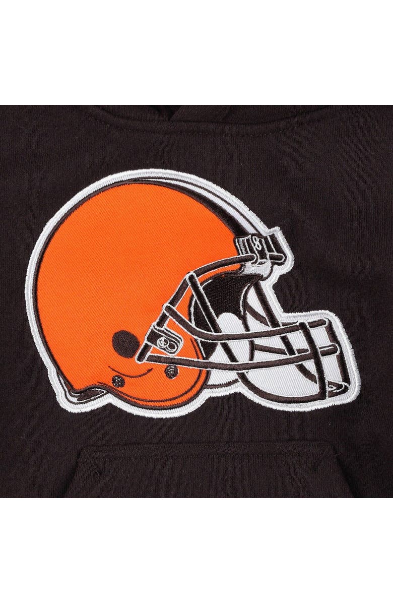 Outerstuff Toddler Brown Cleveland Browns Fan Gear Primary Logo Pullover Hoodie, Alternate, color, 