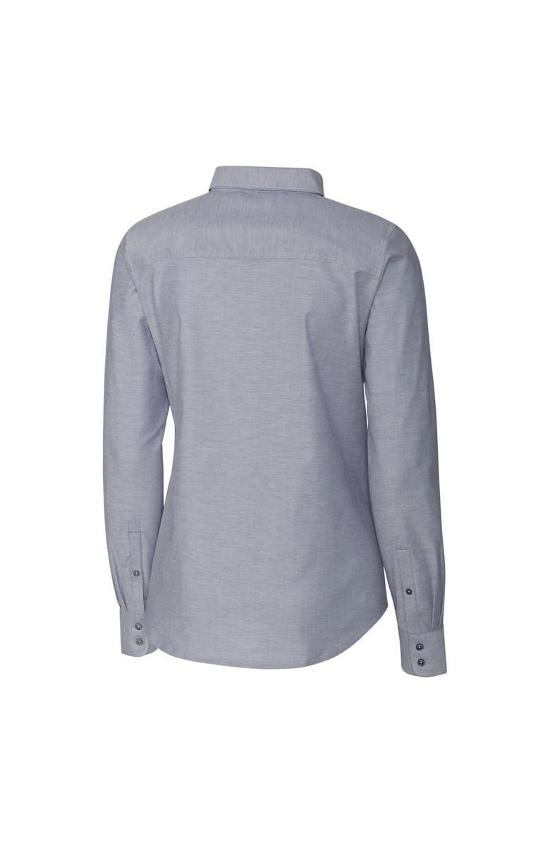 Cutter & Buck Women's Cutter & Buck Charcoal Tampa Bay Buccaneers Throwback Logo Oxford Stretch Long Sleeve Button-Up Shirt, Alternate, color,