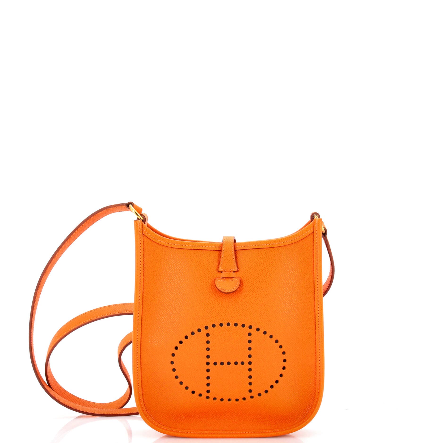 Pre-Owned Hermes Long Strap Evelyne Bag Epsom TPM, Main, color, Orange H