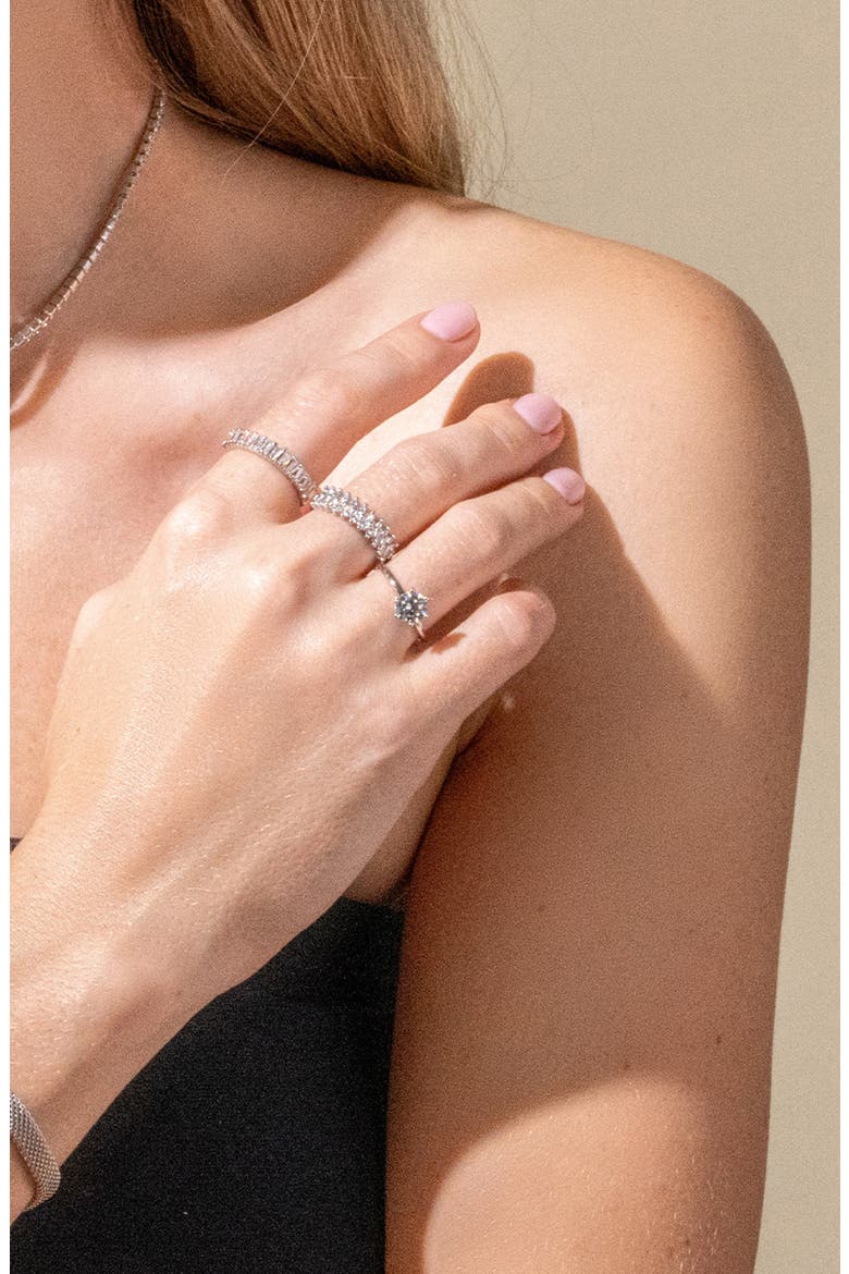 Sterling Silver Betty Ring Dainty Crystal Ring Minimalist, Alternate, color, Silver