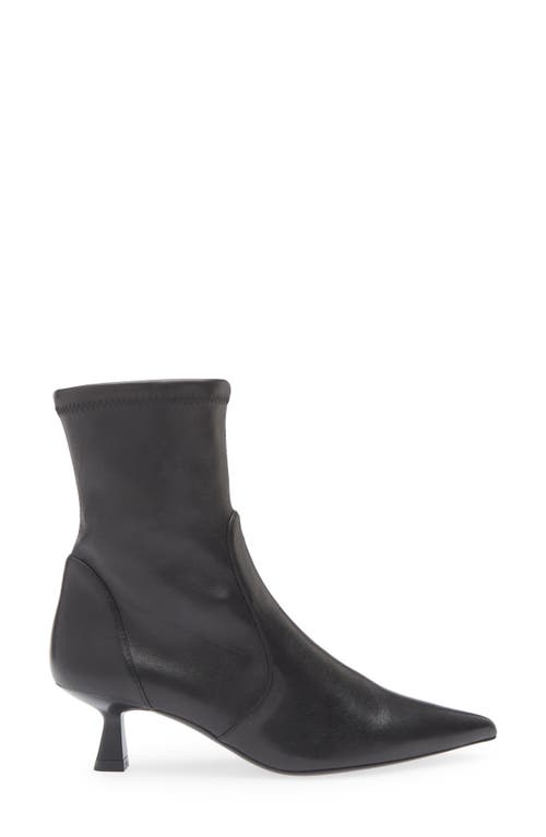 Stuart Weitzman Leather Ankle Boots Kitten Heel In Black