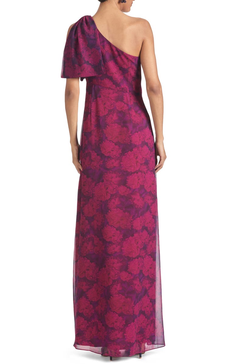Sachin & Babi Chelsea Floral One-Shoulder Chiffon Gown, Alternate, color, 