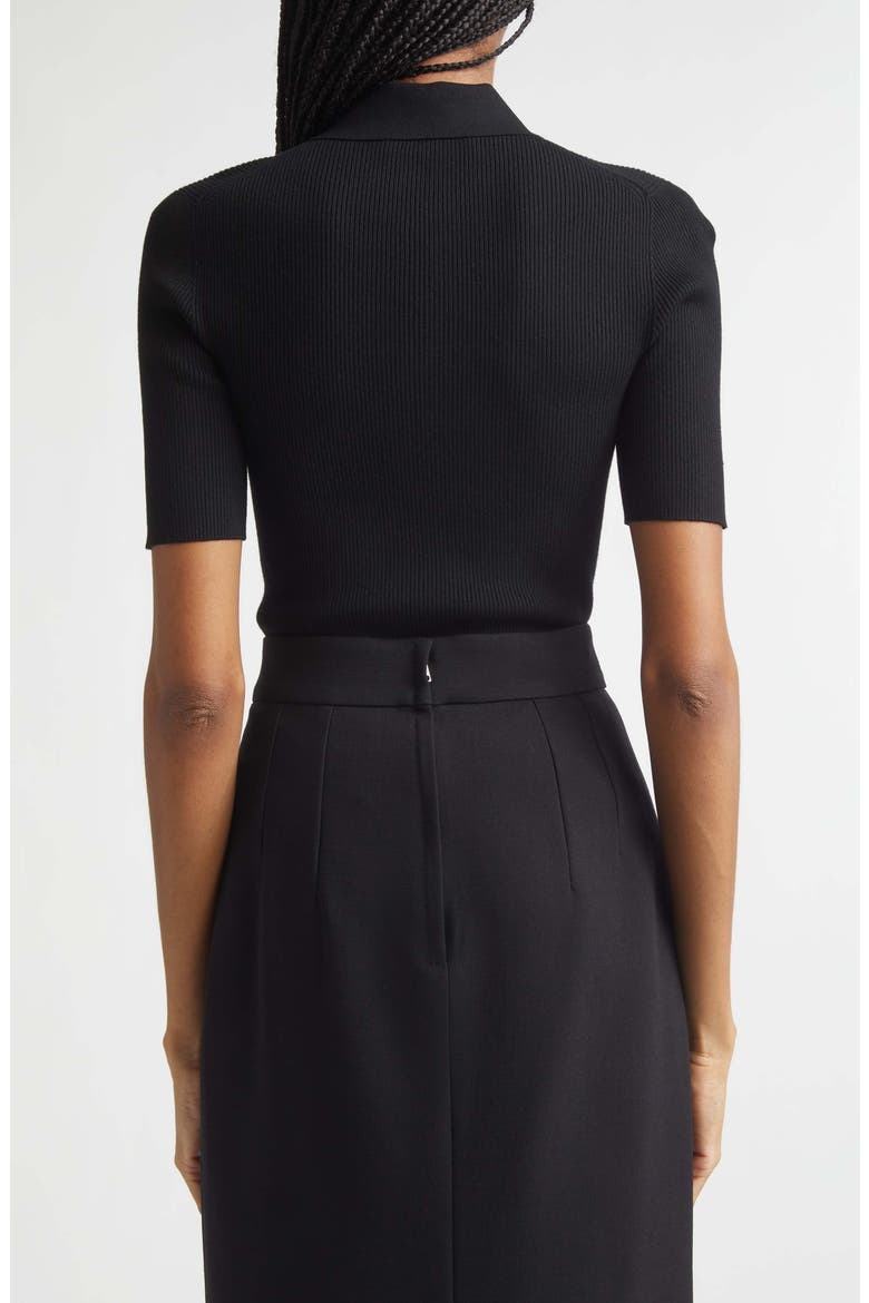 Rib Polo Sweater, Alternate, color, NERO