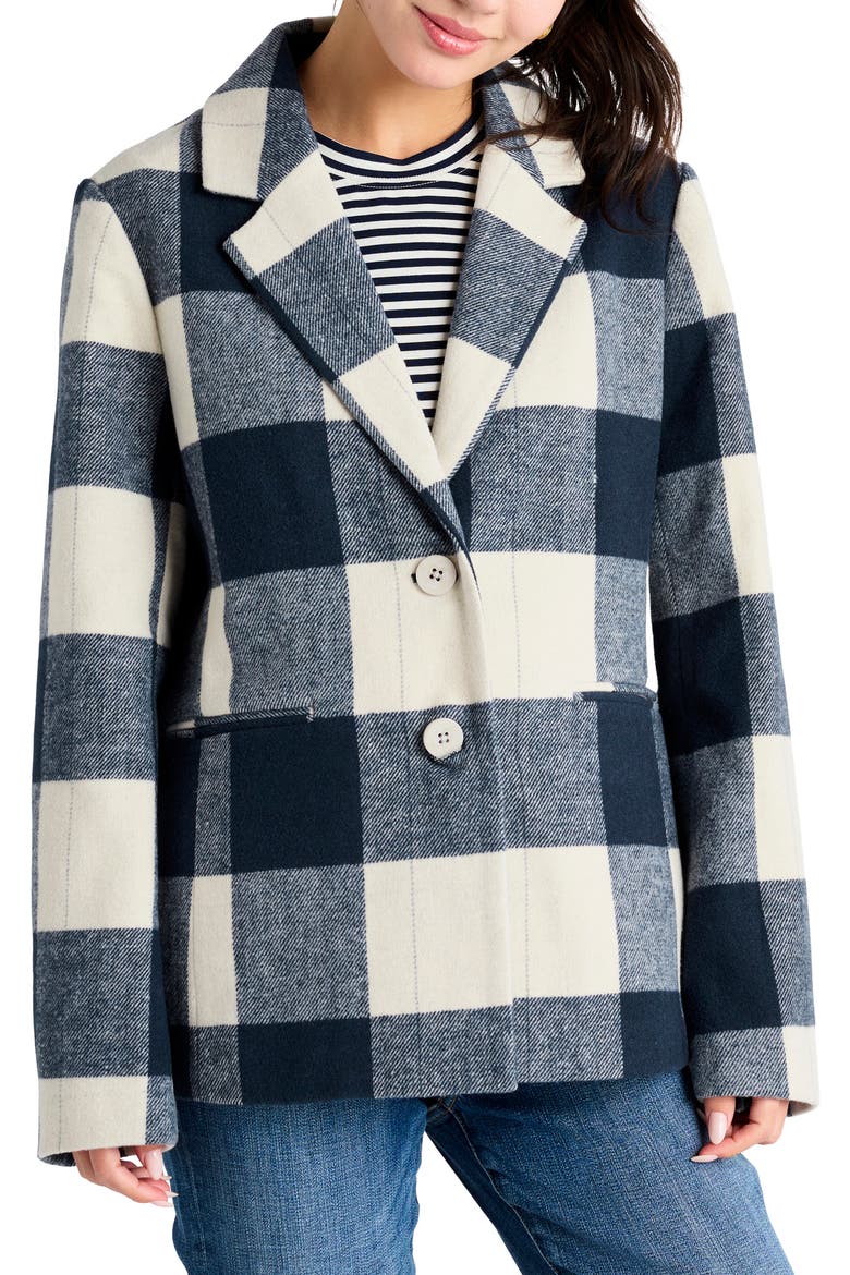 Ricki Plaid Blazer, Main, color, NAVY PLAID