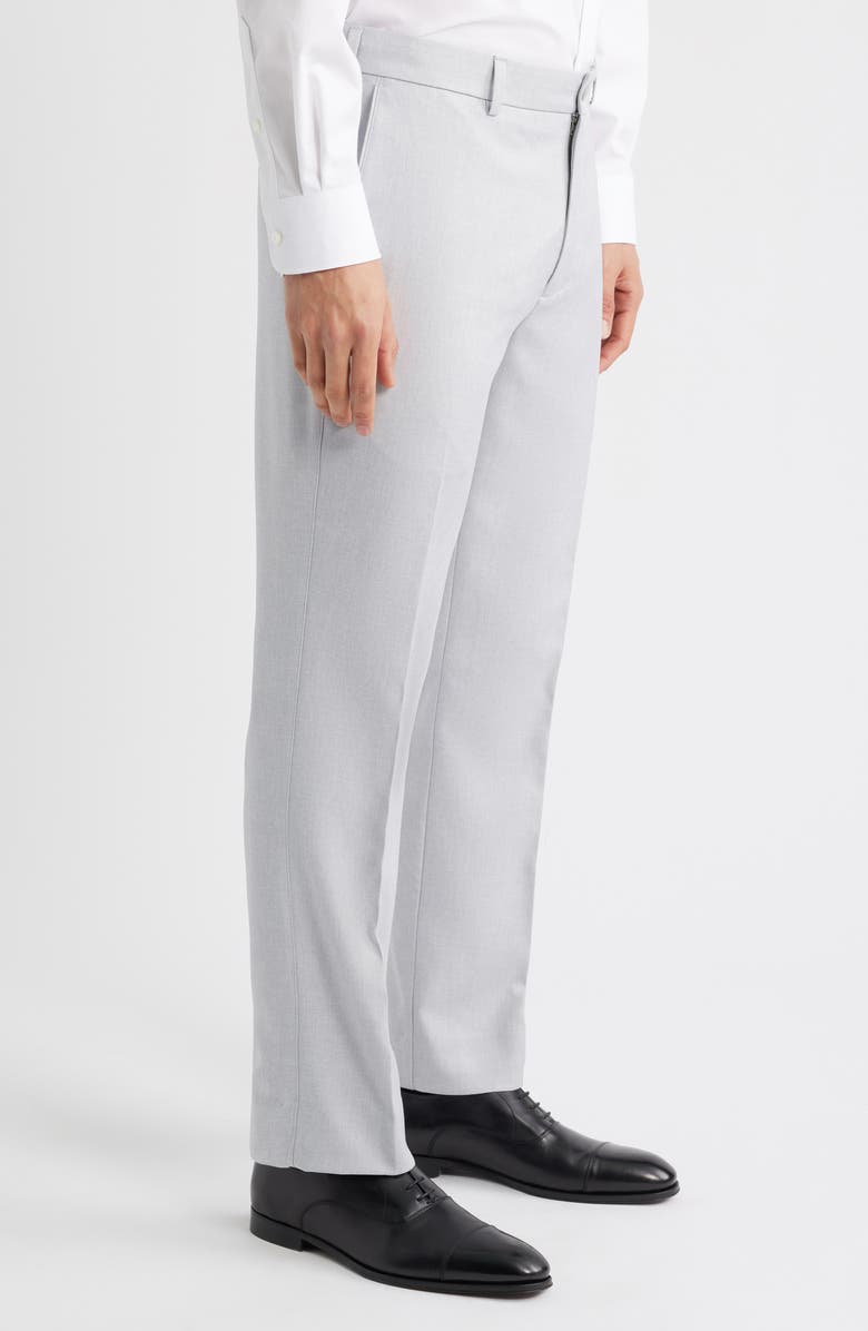 Peter Millar Mèlange Flat Front Dress Pants, Alternate, color, Gale Grey