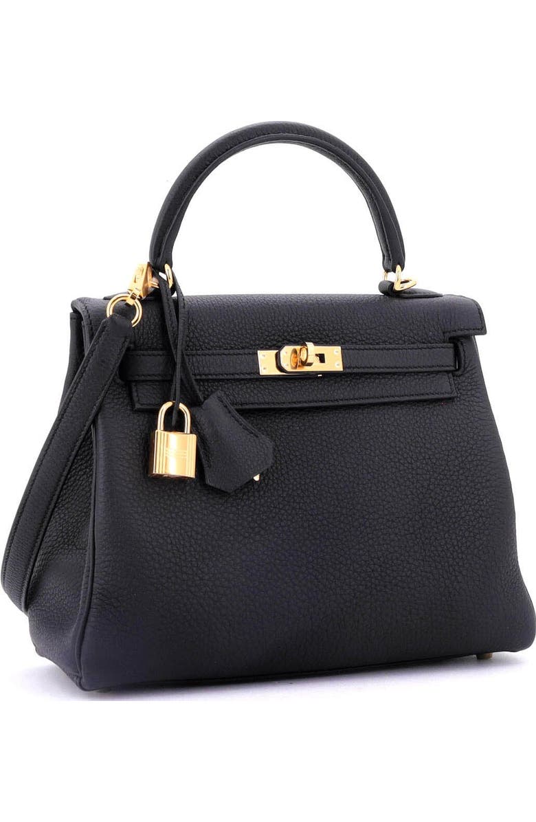 Pre-Owned Hermes Kelly Handbag Black Togo with Gold Hardware 25, Alternate, color,