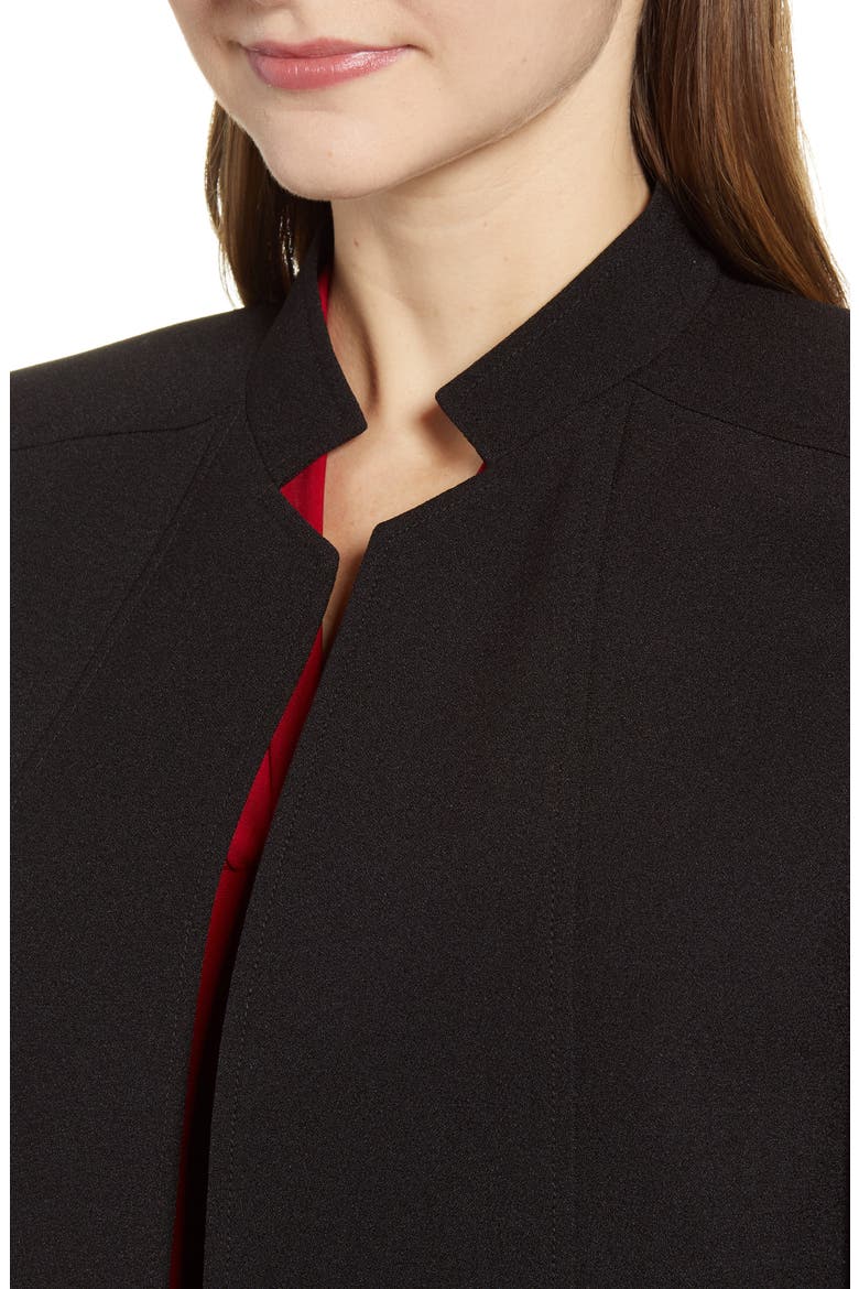 Crepe Open Front Jacket, Alternate, color, ANNE BLK