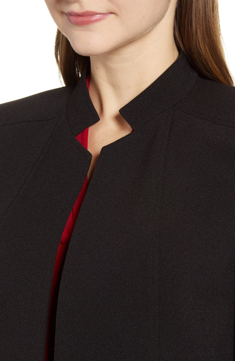 Anne Klein Crepe Open Front Jacket, Alternate, color, Anne Blk