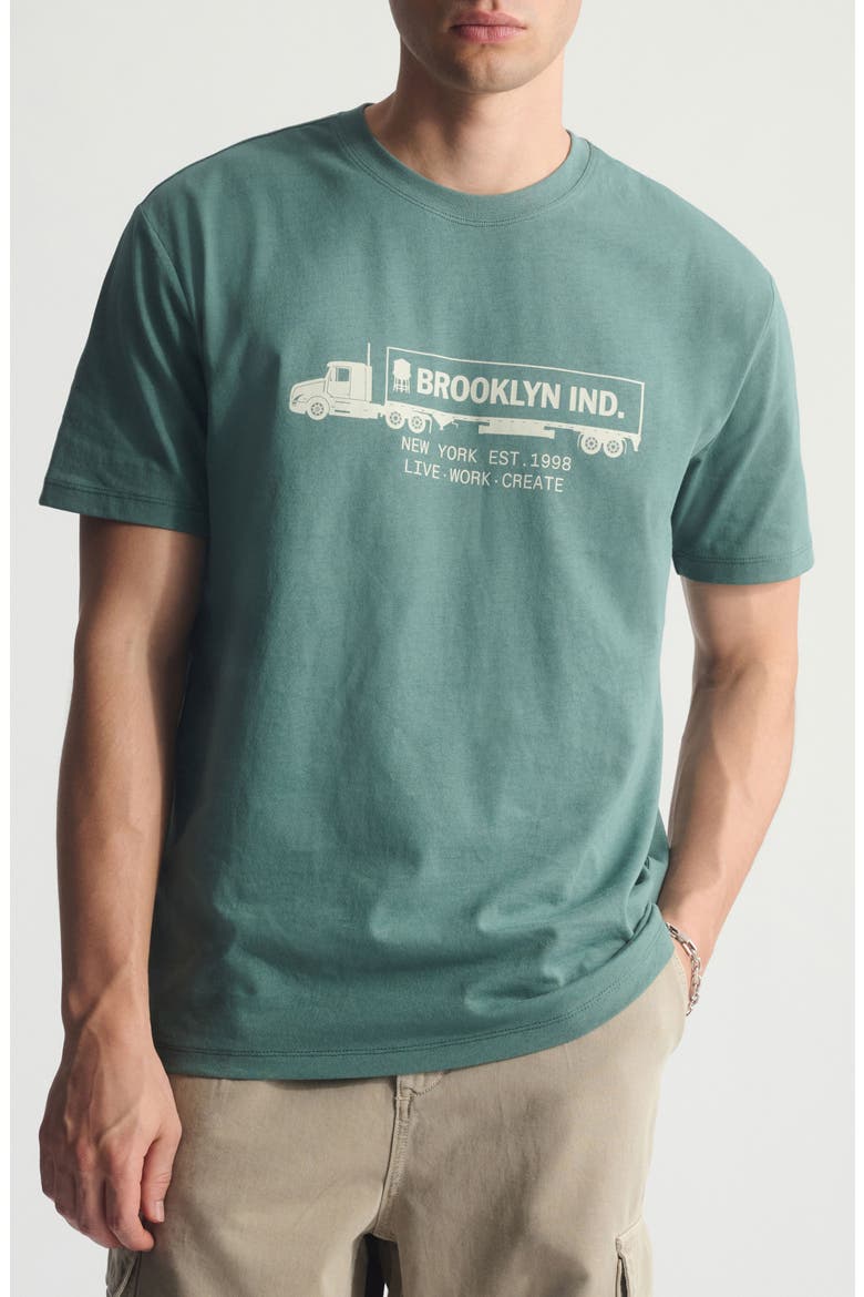 Logo Truck Cotton Graphic T-Shirt, Main, color, SILVER PINE