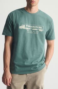 Brooklyn Industries Logo Truck Cotton Graphic T-Shirt