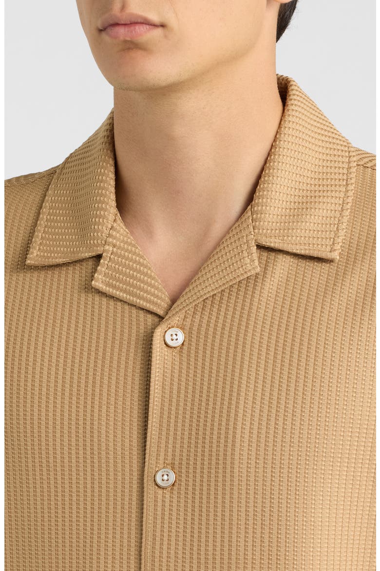 Warwick Short Sleeve Woven Shirt, Alternate, color, CAMEL