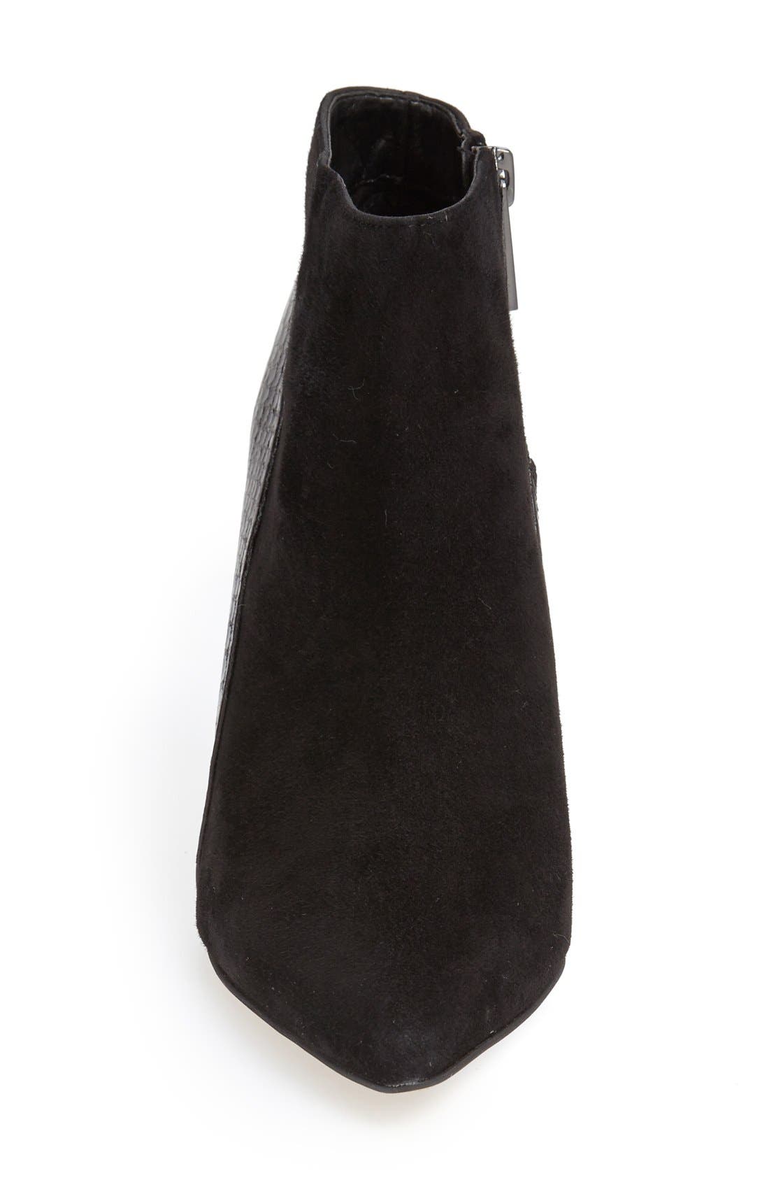 'Kasi' Pointy Toe Bootie (Nordstrom Exclusive), Alternate, color, BLACK SUEDE/ SNAKE