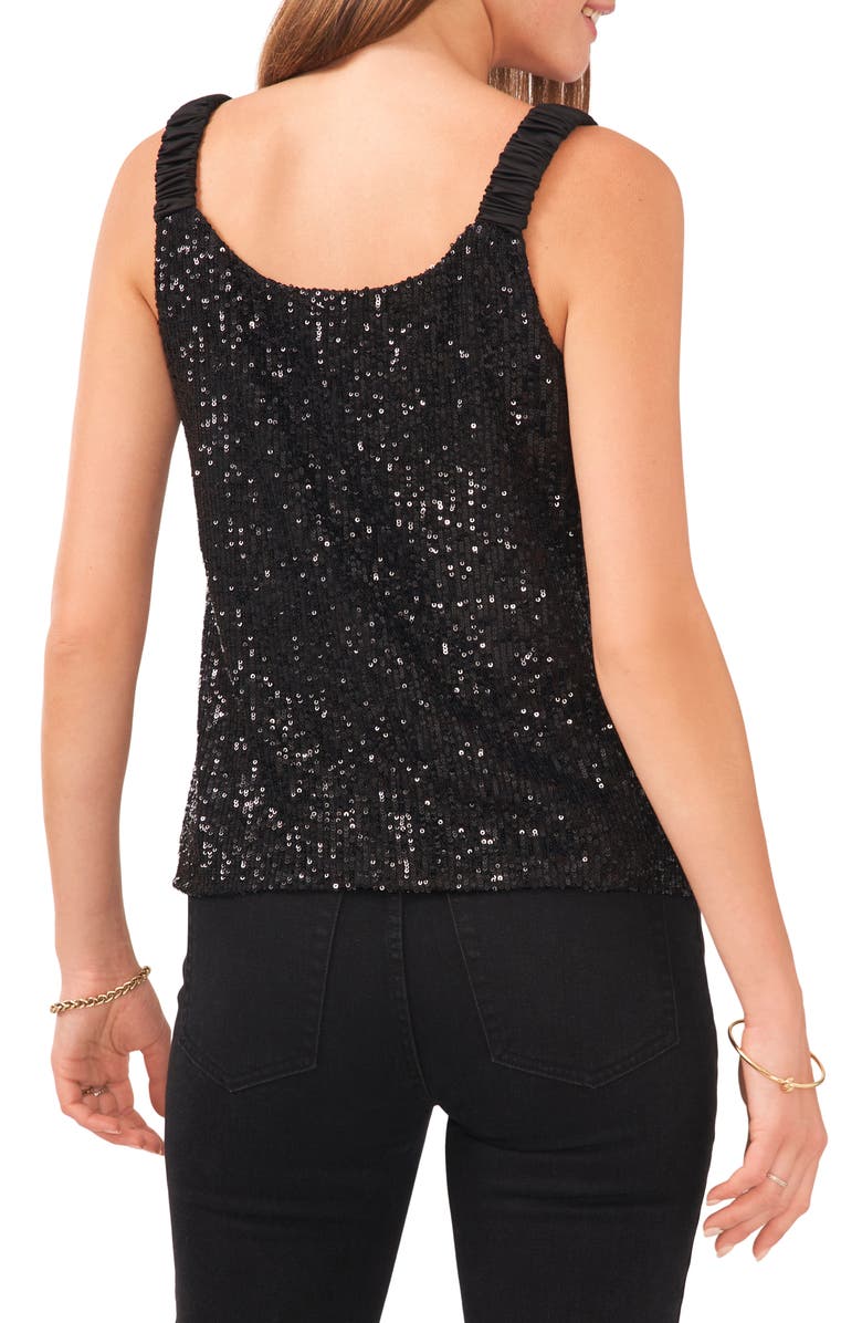 Vince Camuto Sequin Satin Strap Tank, Alternate, color, 