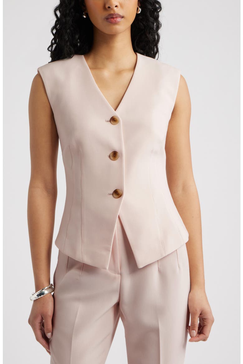 The Icon Darted Vest, Main, color, PINK PEONY BUD