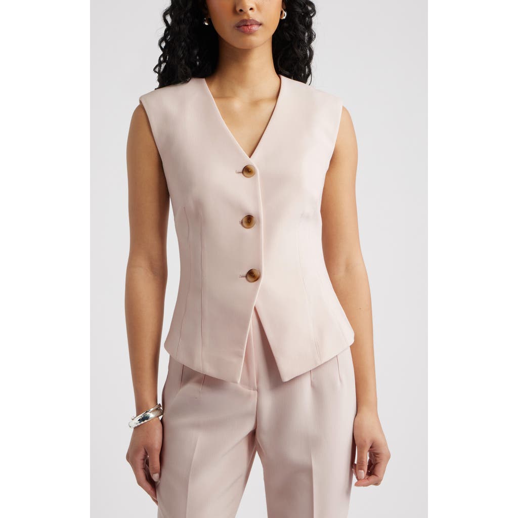 Open Edit Icon Twill Darted Waistcoat in Pink Peony Bud at Nordstrom, Size X-Large