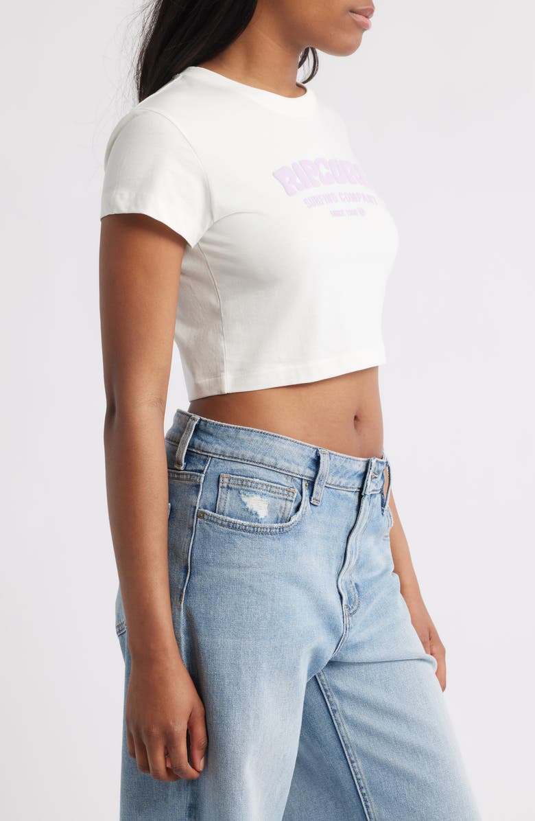 Rip Curl Surf Puff Cotton Graphic Baby Tee, Alternate, color, Bone