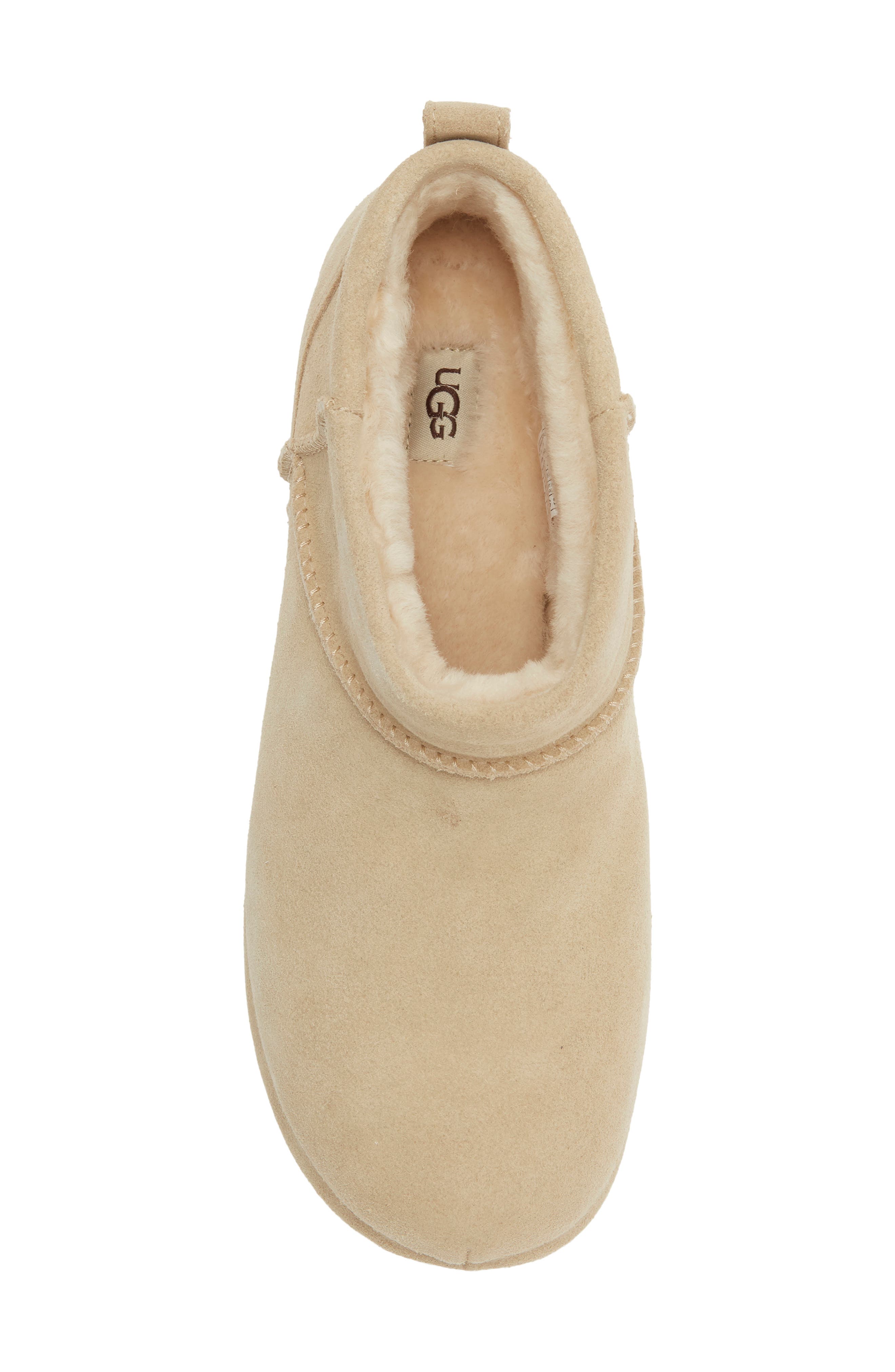 Classic Mini Enwrap Genuine Shearling Leather Boot, Alternate, color, MUSTARD SEED