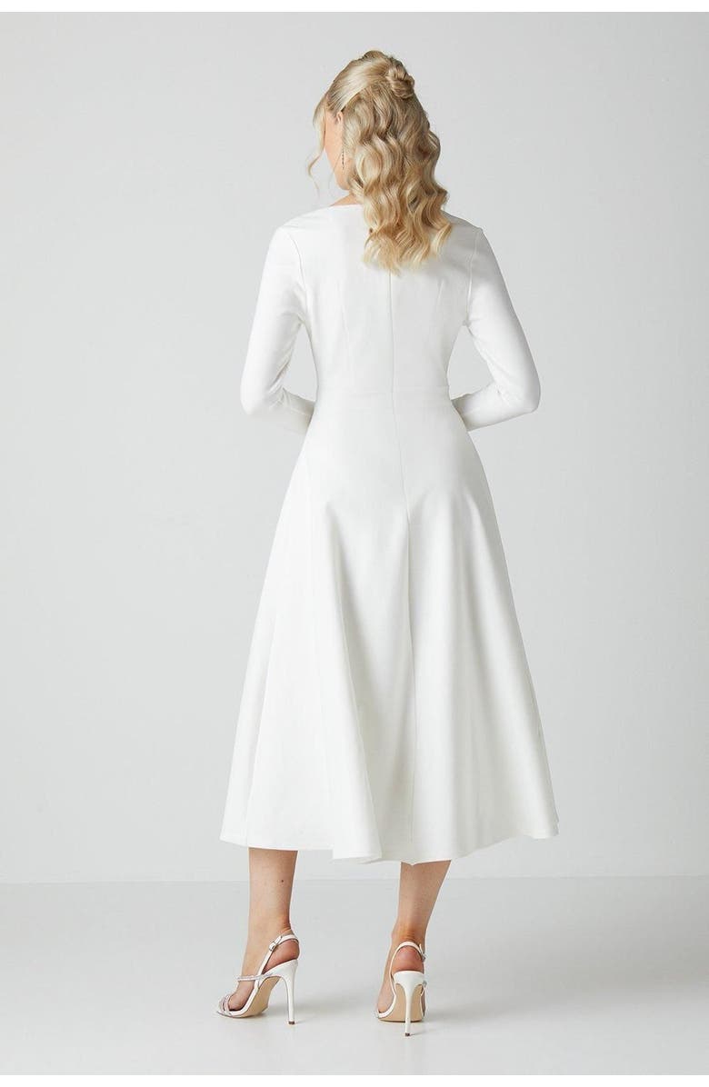 Coast V Neck Full Skirt Midi Wedding, Alternate, color, Ivory