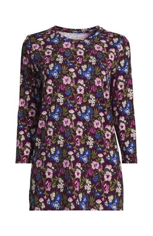 Lands' End 3/4 Sleeve Cotton Supima Tunic In Multi