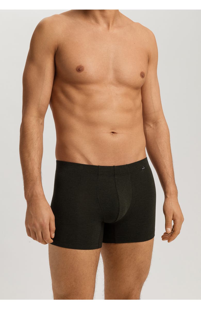 Hanro Casuals Single Jersey Boxer Briefs, Alternate, color, Earthy Ink Melange