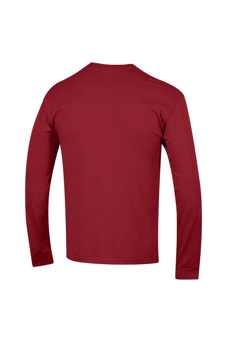 Men's Champion  Crimson Alabama Crimson Tide Arch Over Logo 2-Hit Long Sleeve T-Shirt, Alternate, color, Crimson
