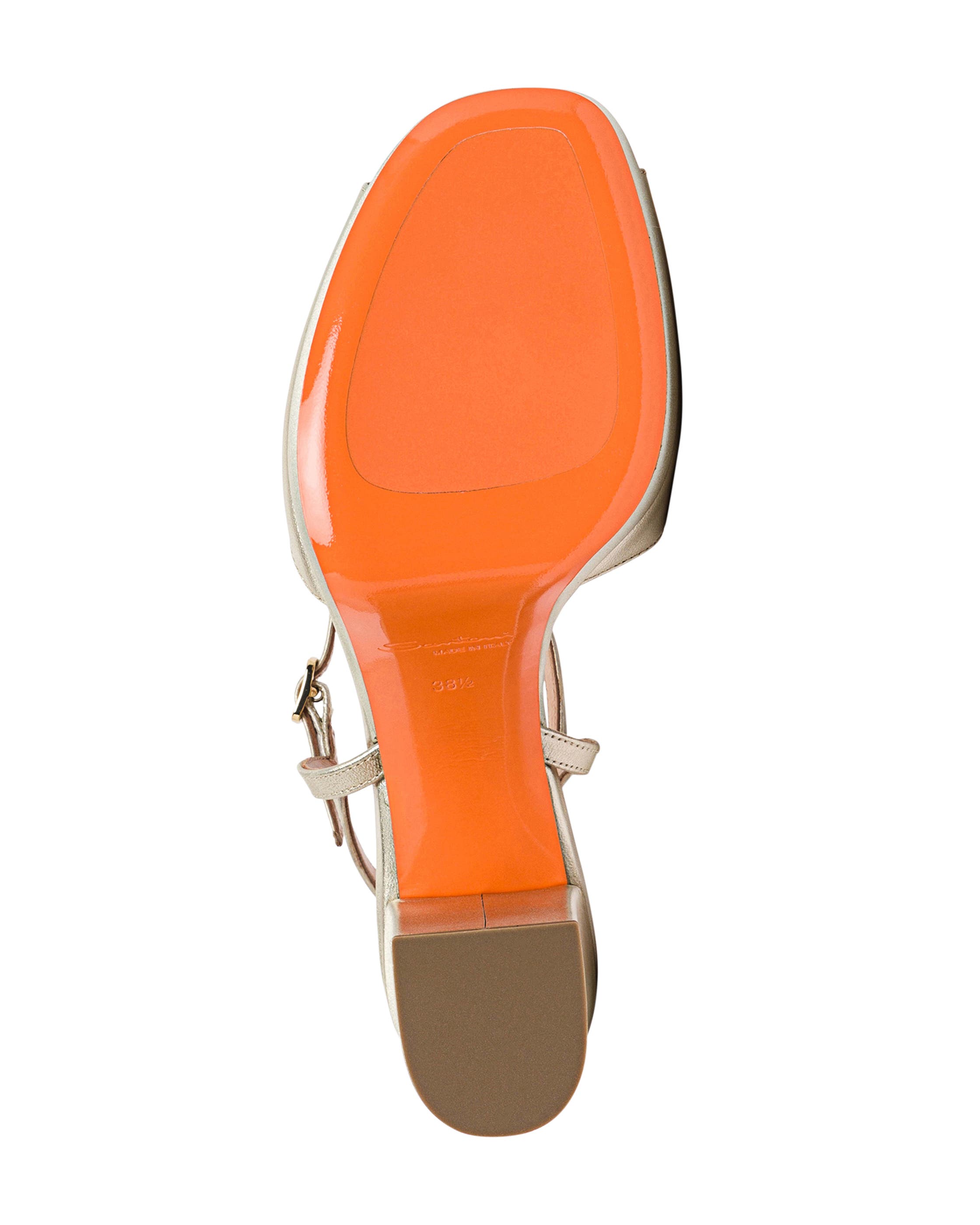 Laminated Leather High-Heel Sandal, Alternate, color, Gold