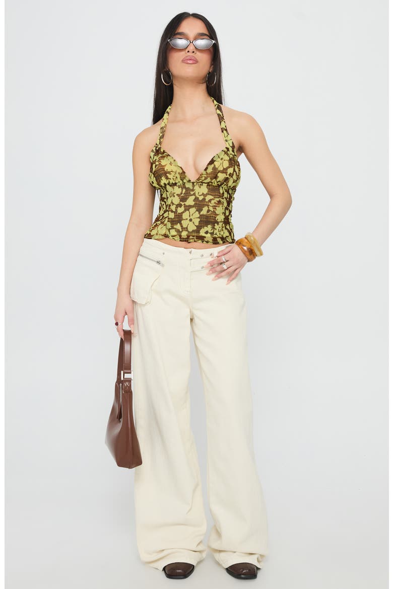 Aspyn Crop Halter Top, Alternate, color, YELLOW