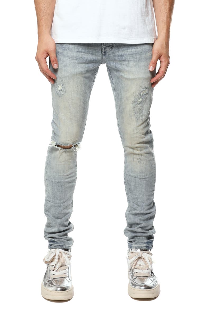 Three Year Distressed Ripped Knee Skinny Jeans, Main, color, LIGHT INDIGO