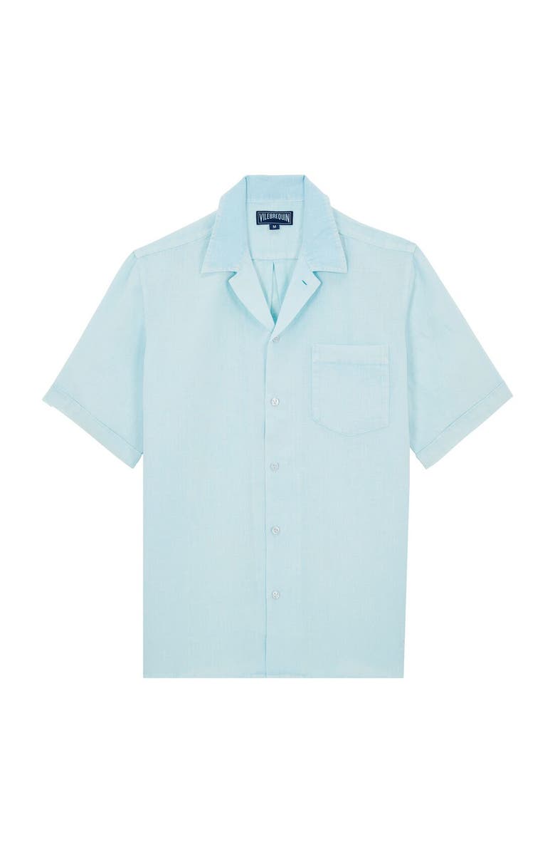 Vilebrequin Men's Bowling Linen Mineral Dye Shirt, Alternate, color, 