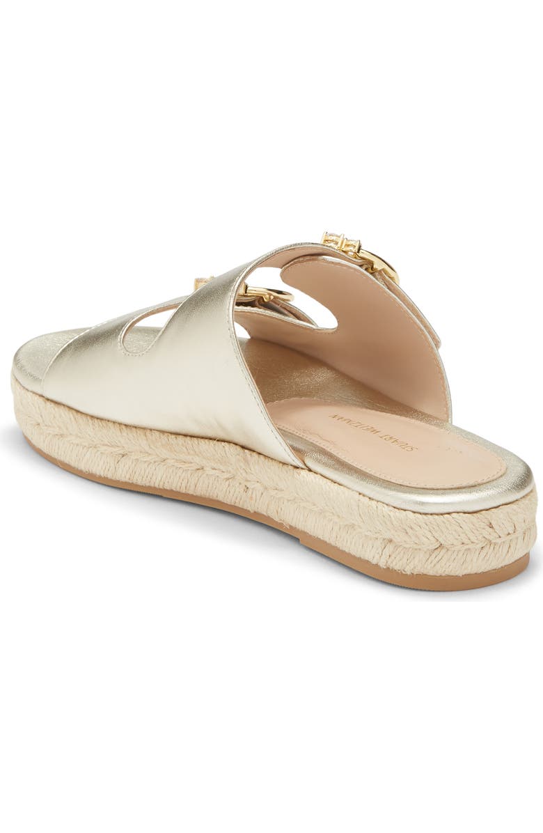 Stuart Weitzman Crystal Espadrille Slide Sandal, Alternate, color, Platino