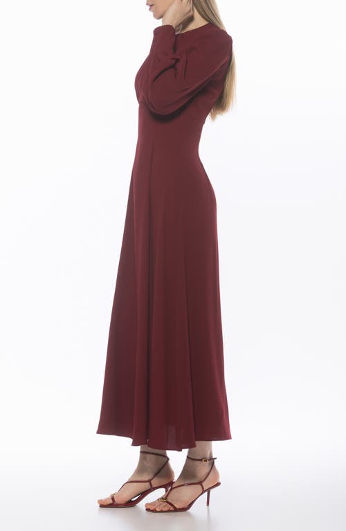 Alexia Admor Yesenia Long Sleeve Empire Waist Maxi Dress In Burgundy