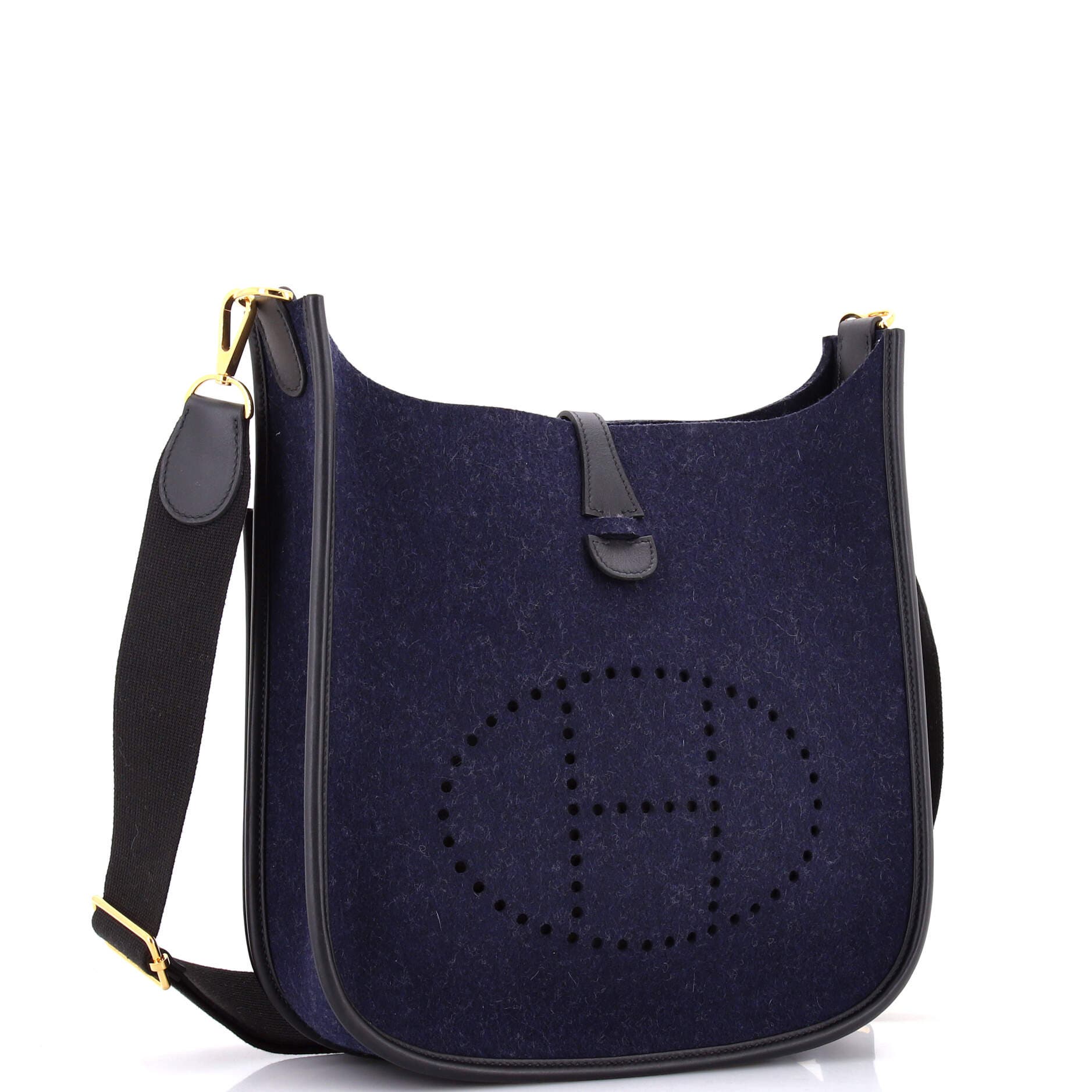 Pre-Owned Hermes Evelyne Bag Gen III Felt PM, Alternate, color, Bleu Nuit