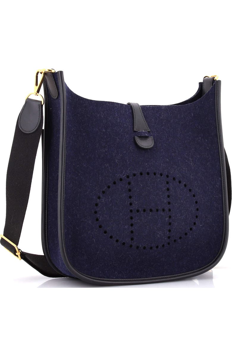 Pre-Owned Hermes Evelyne Bag Gen III Felt PM, Alternate, color, Bleu Nuit