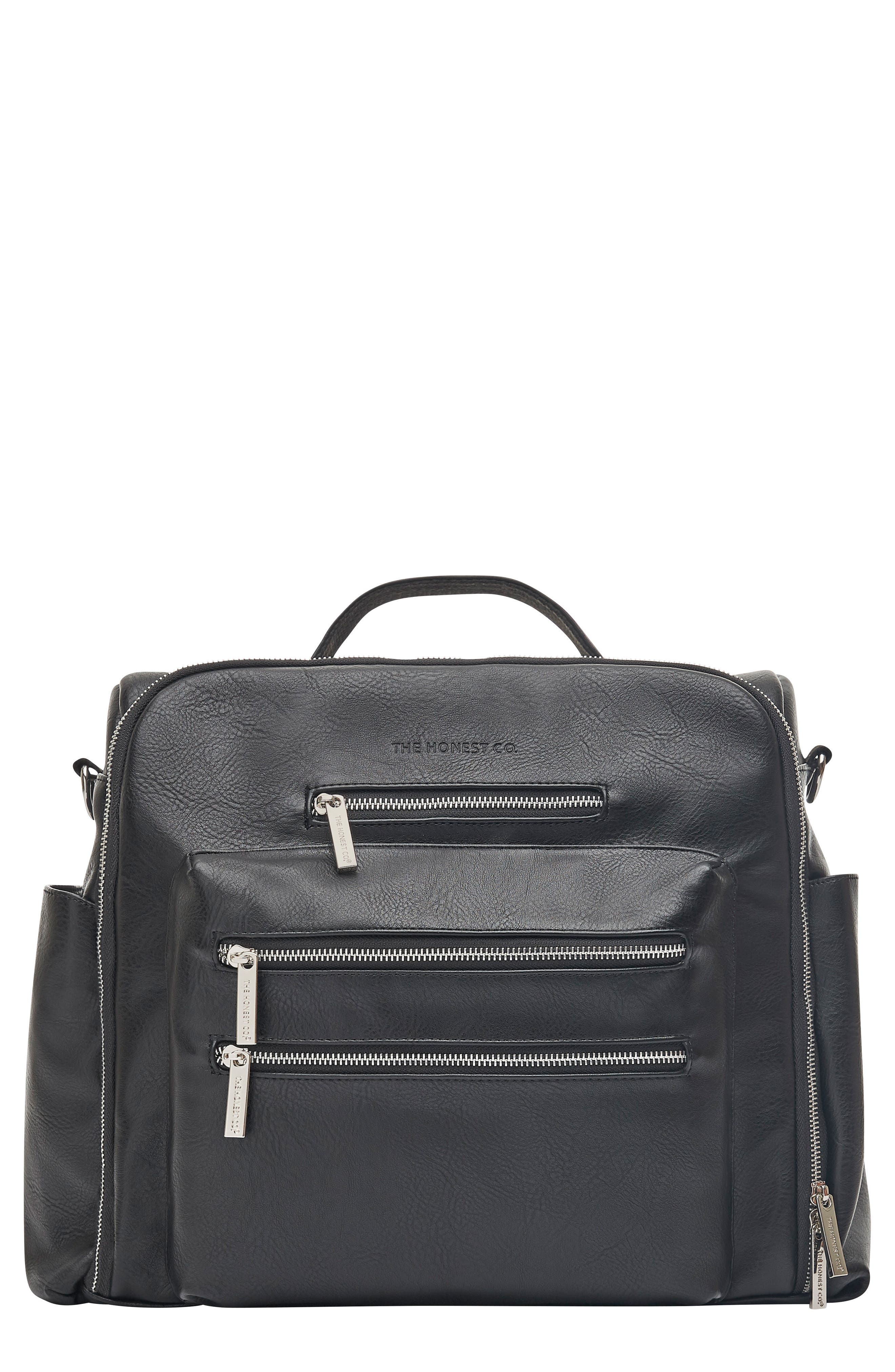 The Honest Company Cross Country Faux Leather Diaper Bag, Main, color, 