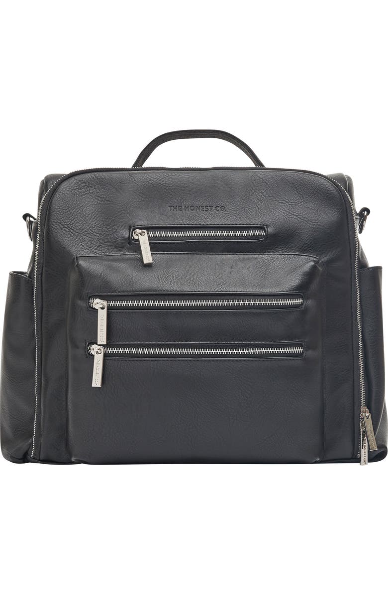 The Honest Company Cross Country Faux Leather Diaper Bag, Main, color,