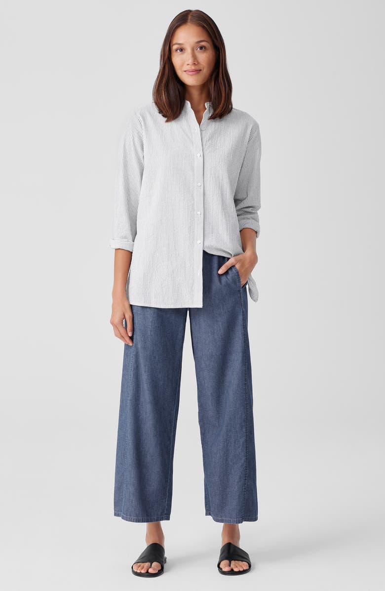 Eileen Fisher Organic Cotton Twill Ankle Wide Leg Pants, Alternate, color,