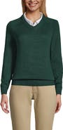 Lands' End School Uniform Young  Cotton Modal V-neck Sweater