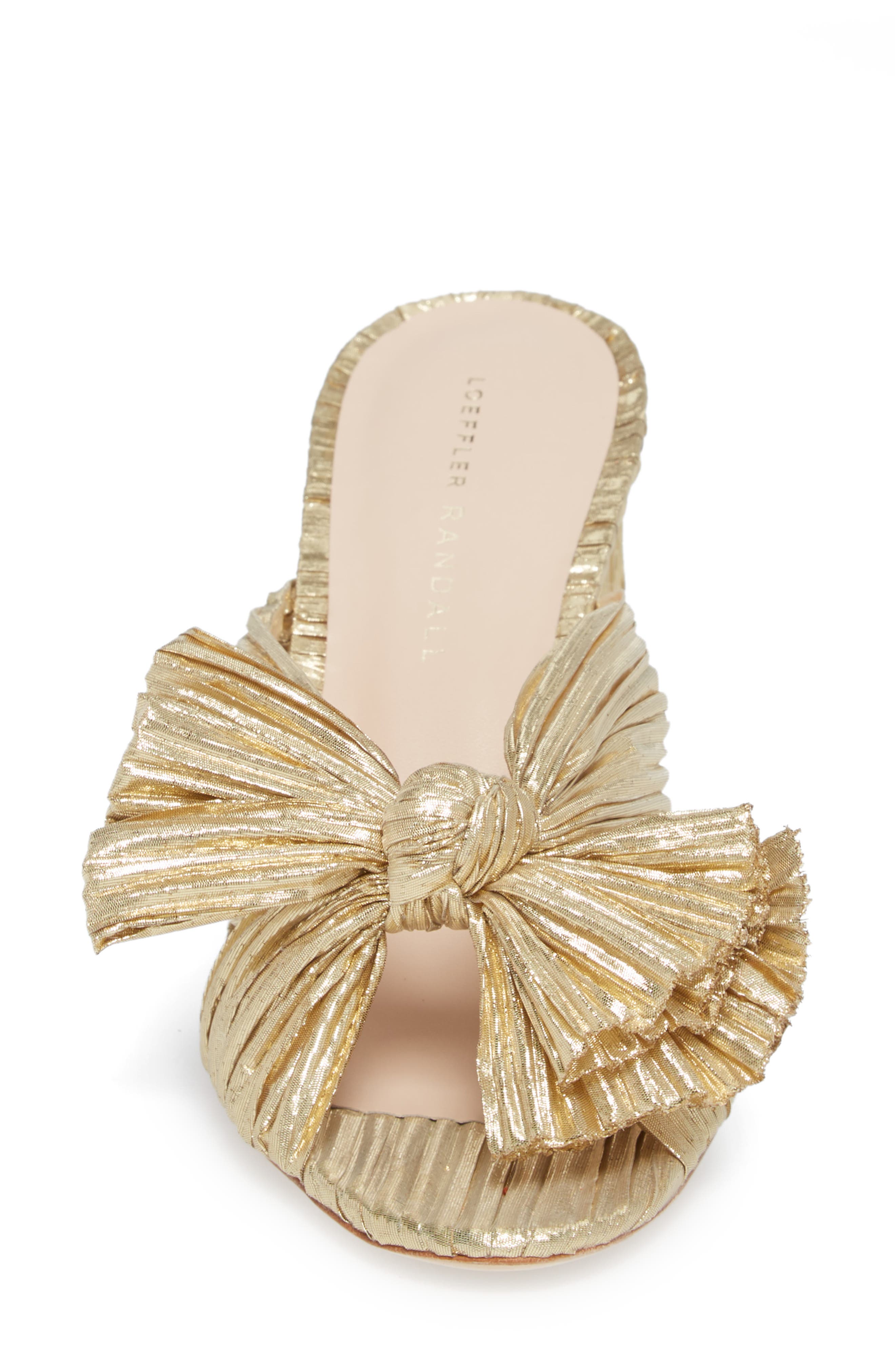 Penny Knotted Lamé Sandal, Alternate, color, GOLD