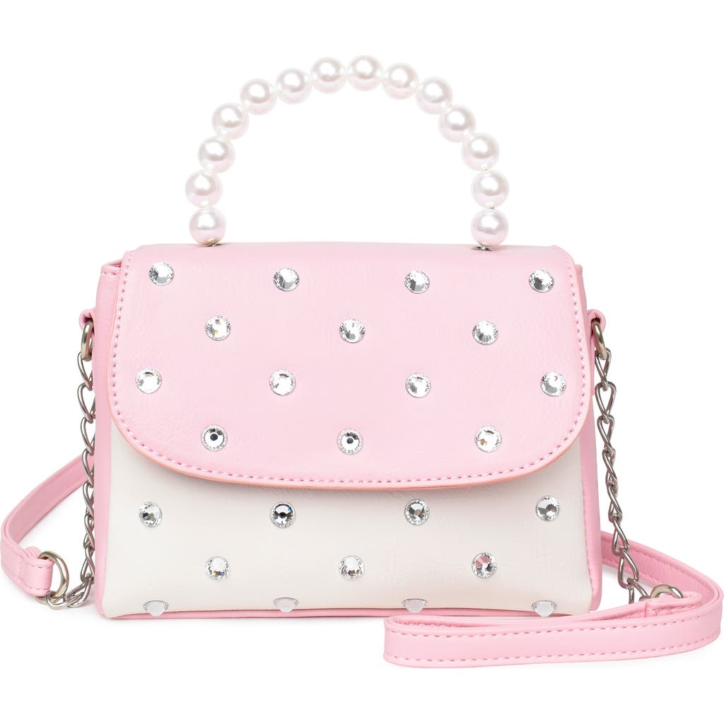 Omg Accessories Faux Pearl Top Handle Crossbody Bag In Lollipop