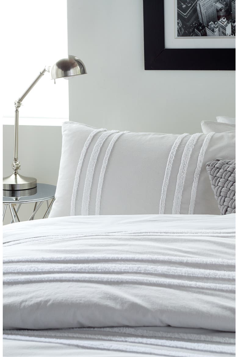Chenille Stripe Comforter & Shams Set, Alternate, color, SILVER