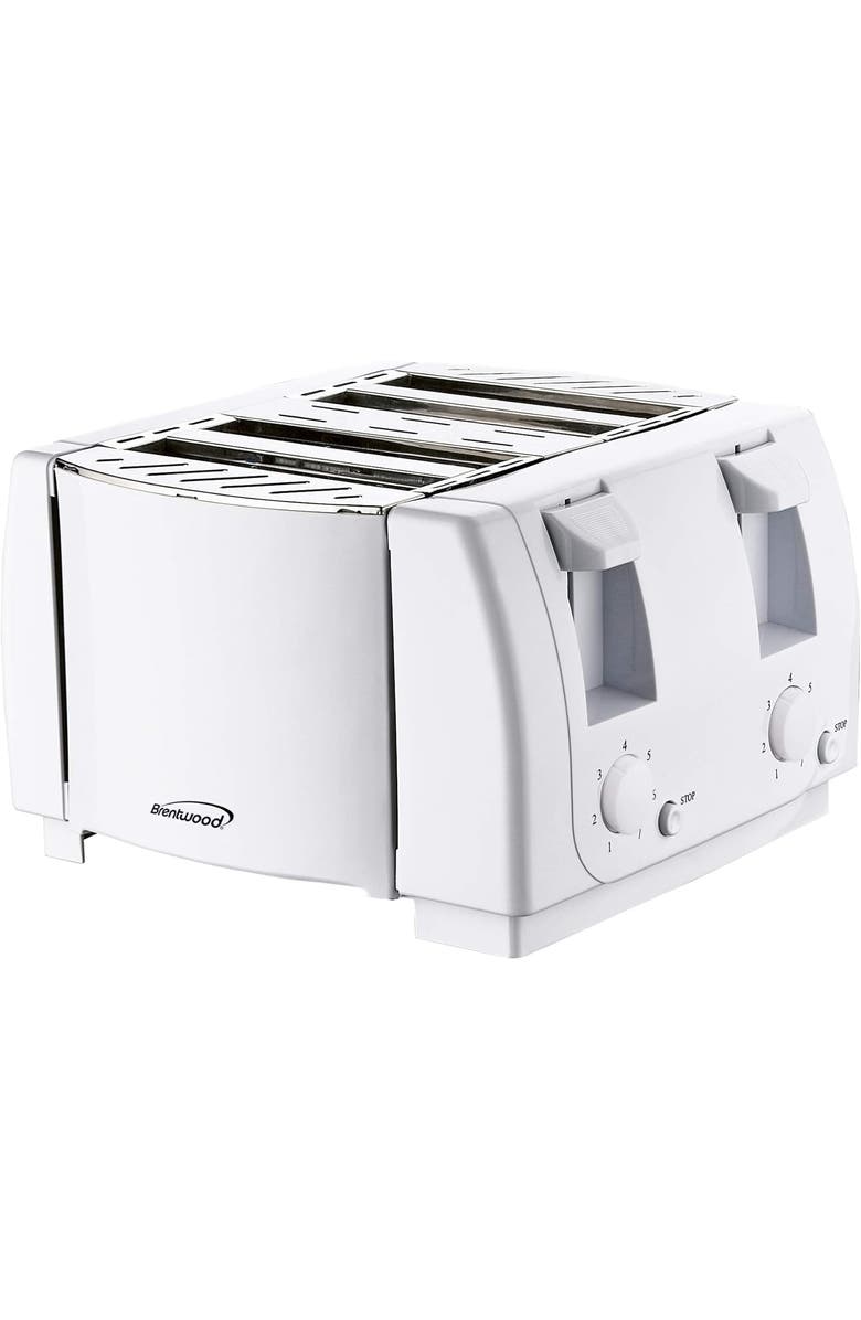 Brentwood 4-Slice Cool Touch Toaster, Main, color, White
