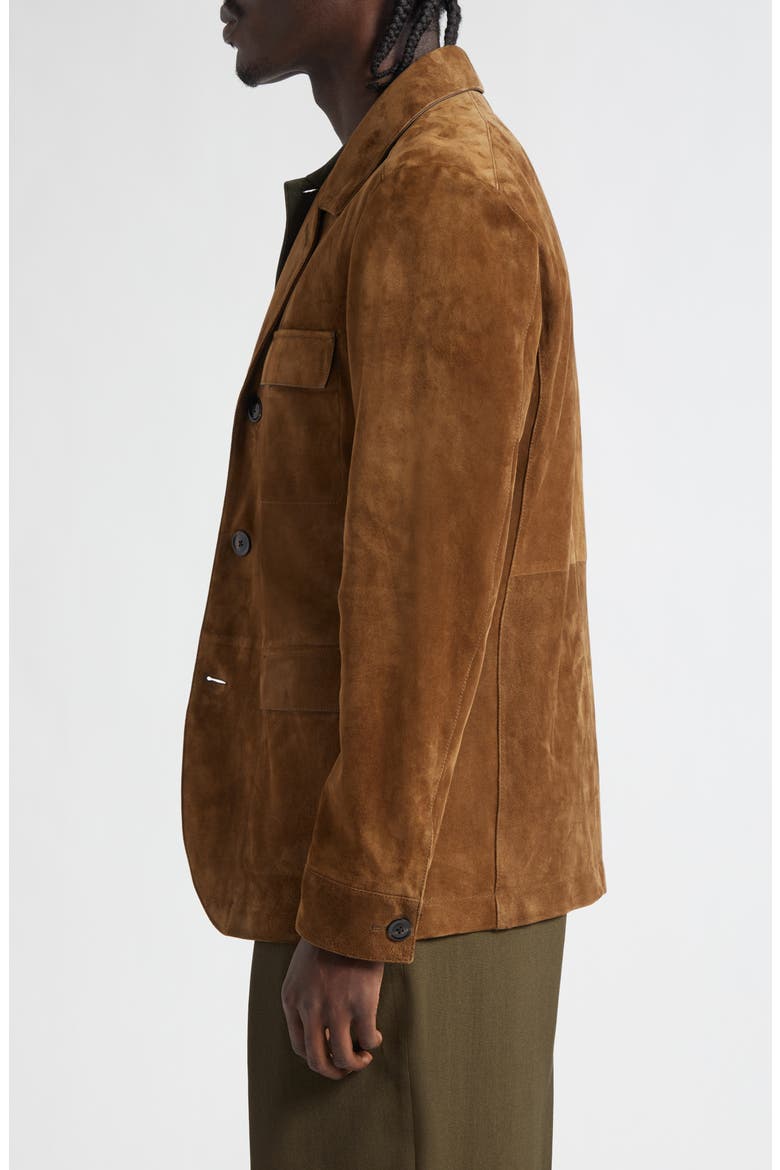Suede Military Jacket, Alternate, color, TEAK
